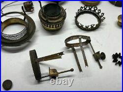 Antique Center Draft Oil Lamp Parts Font Burner Flame Spreader Cap Reflector