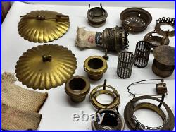Antique Center Draft Oil Lamp Parts Font Burner Flame Spreader Cap Reflector
