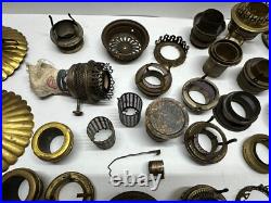 Antique Center Draft Oil Lamp Parts Font Burner Flame Spreader Cap Reflector
