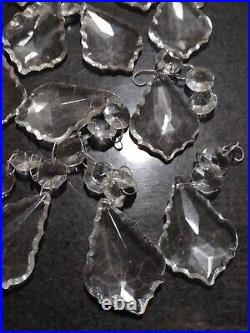 Antique Chandelier Lamp Prisms Glass 94+/- Scalloped Edge Lamp Parts