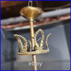 Antique Classical 4 LIGHT Crystal Basket CHANDELIER brass project parts federal