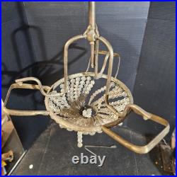Antique Classical 4 LIGHT Crystal Basket CHANDELIER brass project parts federal