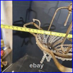 Antique Classical 4 LIGHT Crystal Basket CHANDELIER brass project parts federal