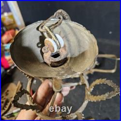 Antique Classical 4 LIGHT Crystal Basket CHANDELIER brass project parts federal