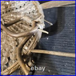 Antique Classical 4 LIGHT Crystal Basket CHANDELIER brass project parts federal