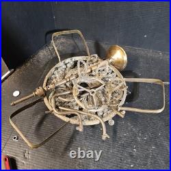 Antique Classical 4 LIGHT Crystal Basket CHANDELIER brass project parts federal