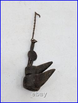 Antique Early 19th Century Cast Iron Whale Blubber Lard Oil Lamp Parts AS-IS