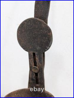 Antique Early 19th Century Cast Iron Whale Blubber Lard Oil Lamp Parts AS-IS