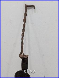 Antique Early 19th Century Cast Iron Whale Blubber Lard Oil Lamp Parts AS-IS