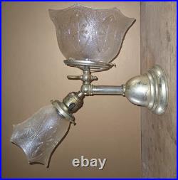 Antique Early Victorian Gas Electric Sconce Light Lamp Fixture Parts