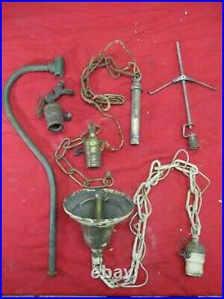 Antique Electric & Gas Parts Lamp Light Sconce Chandelier Parts Sockets Arms +