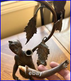 Antique Emmanuel Villanis Art Nouveau Figural Lady Lamp Base Parts Repair Signed