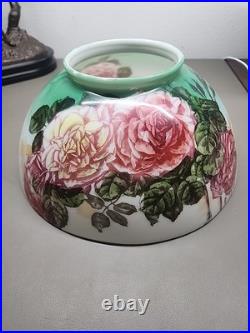 Antique Floral Pink Rose Victorian Oil Lamp Conversion Parts Only