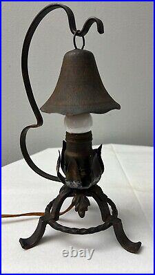 Antique Flower Boudoir Lamp Bedside Desk Accent Iron Leviton Light Parts Vintage