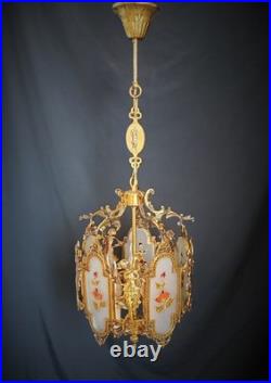 Antique French Art Nouveau Brass Angel Venus Chandelier Antique French Art Nouveau Brass Angel Venus Chandelier