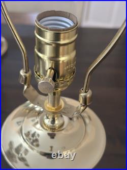 Antique French Blue Opaline Lamp / 20h / Brass Base And Fittings