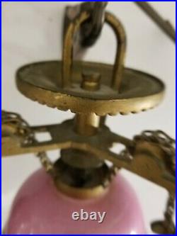 Antique French Enamel Hanging Kerosene Oil Lamp Parts