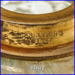 Antique French Glass Kerosene Oil Lamp Font Parts 3pc Lot Iris Apfel Collection