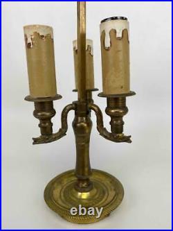 Antique French Louis XVI Empire Brass Ormolu Dolphin Bouillotte Lamp Base Parts