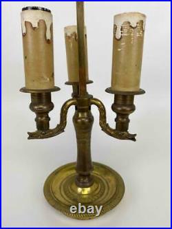 Antique French Louis XVI Empire Brass Ormolu Dolphin Bouillotte Lamp Base Parts