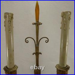 Antique French Style Bouillotte Table Lamp Candle Lights Candelabra Parts/Repair