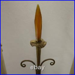 Antique French Style Bouillotte Table Lamp Candle Lights Candelabra Parts/Repair