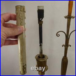 Antique French Style Bouillotte Table Lamp Candle Lights Candelabra Parts/Repair