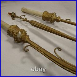 Antique French Style Bouillotte Table Lamp Candle Lights Candelabra Parts/Repair