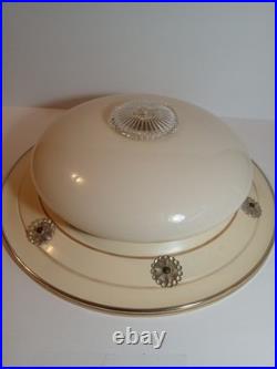 Antique Glass And Metal Shade LARGE 16 Parts Only