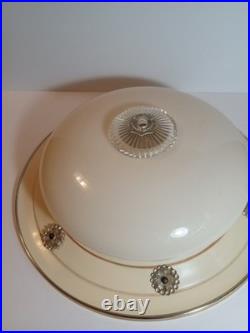 Antique Glass And Metal Shade LARGE 16 Parts Only