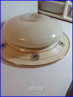 Antique Glass And Metal Shade LARGE 16 Parts Only