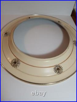 Antique Glass And Metal Shade LARGE 16 Parts Only