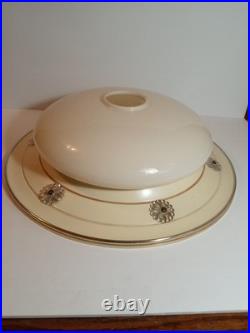 Antique Glass And Metal Shade LARGE 16 Parts Only