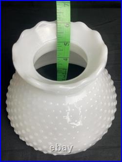 Antique Global Bubbled Milk Glass Shade Chandelier/Hurricane Lamp Shade Parts