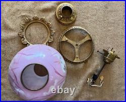 Antique Gone with the Wind Parlor Lamp Globe Hand Painted 10 SHADE ONLY + Parts