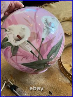 Antique Gone with the Wind Parlor Lamp Globe Hand Painted 10 SHADE ONLY + Parts