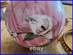 Antique Gone with the Wind Parlor Lamp Globe Hand Painted 10 SHADE ONLY + Parts