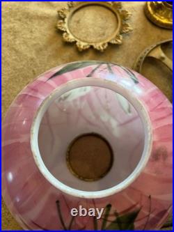 Antique Gone with the Wind Parlor Lamp Globe Hand Painted 10 SHADE ONLY + Parts