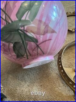 Antique Gone with the Wind Parlor Lamp Globe Hand Painted 10 SHADE ONLY + Parts