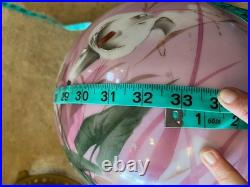 Antique Gone with the Wind Parlor Lamp Globe Hand Painted 10 SHADE ONLY + Parts