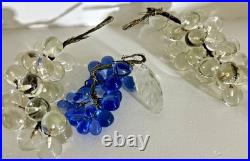 Antique Grapes Cluster Solid Glass Chandeliers Lamp Parts Clear Blue