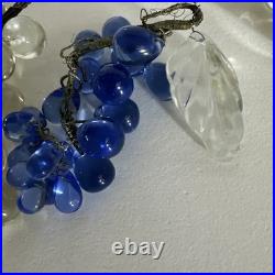 Antique Grapes Cluster Solid Glass Chandeliers Lamp Parts Clear Blue