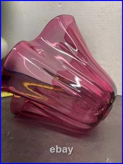 Antique Hand Blown Victorian Cranberry Glass, SHADE, VASE, BOWL, FOR PARTS