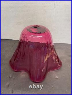Antique Hand Blown Victorian Cranberry Glass, SHADE, VASE, BOWL, FOR PARTS