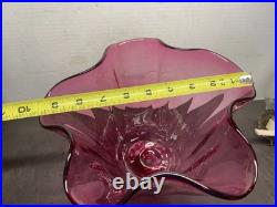Antique Hand Blown Victorian Cranberry Glass, SHADE, VASE, BOWL, FOR PARTS