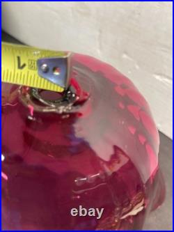 Antique Hand Blown Victorian Cranberry Glass, SHADE, VASE, BOWL, FOR PARTS