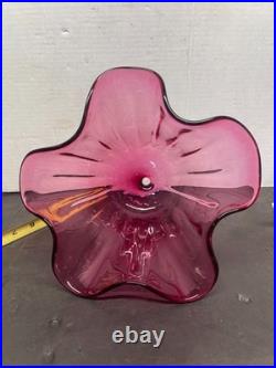 Antique Hand Blown Victorian Cranberry Glass, SHADE, VASE, BOWL, FOR PARTS