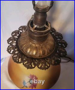 Antique Hand-Painted GWTW Lamp Converted To Electric P&A Patented Apr 11 1893