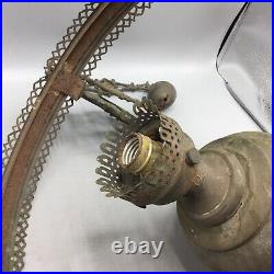 Antique Hanging Library Man and Woman Lamp Brass (Parts), Electric