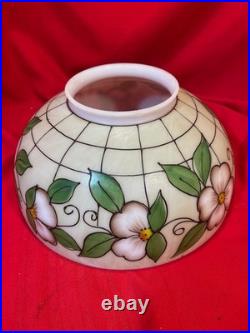 Antique Hanging Oil Lamp Hand Painted Shade Mostly Matching Parts Dual Burner